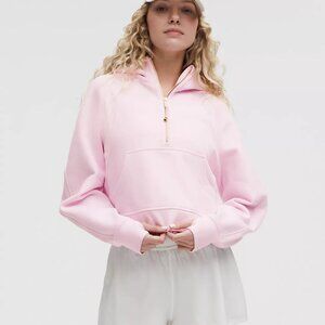 Lululemon Scuba Oversized Half-Zip Hoodie-Pink Organza/Gold-NWT